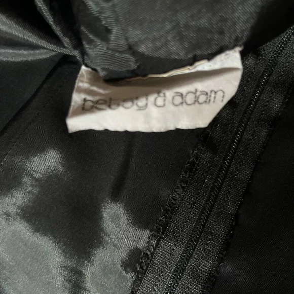 90'S  Classic elegant evening black top sheer with satin look detail blouse - Picture 9 of 10